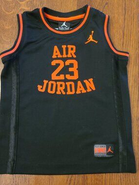 Jordan Youth Medium 5-6 Basketball Jersey Tank Top Black Red Air Jordan 23